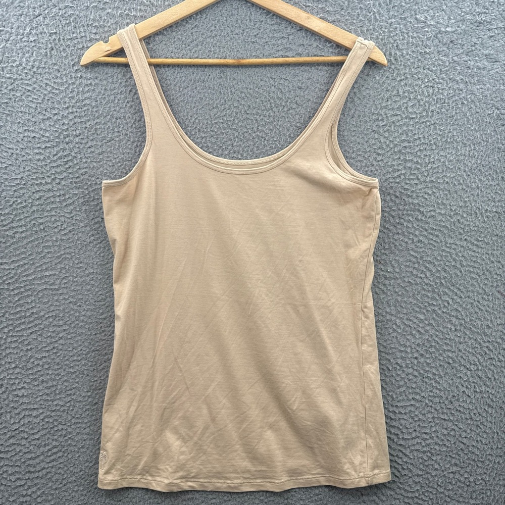 Lilly Pulitzer Tank Top Womens Large Tan Pima Cotton Blend Scoop Neck